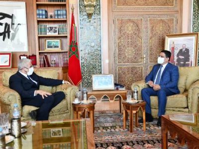 Nasser Bourita et YairLapid pendant le tête-à-tête.