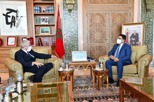 Nasser Bourita et YairLapid pendant le tête-à-tête.